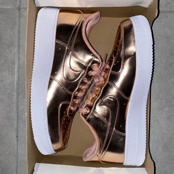 Nike Shoes Mens Nike Air Force Metallic Rose Gold Poshmark